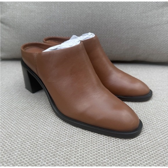 Everlane Shoes - Everlane The Outlaw Mule Women's Size 5 Brown Leather Block Heel Slip On